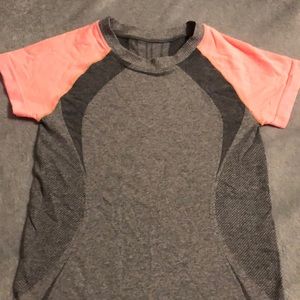 Grey/pinky-orange work out/cycling shirt